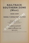 Book cover of Weekly Operating Notice containing Temporary Speed Restrictions, Engineering Arrangements, Signalling & Permanent Way Alterations, General Instructions and Notices, 24 to 30 January 1998 by Railtrack Southern (West)